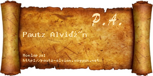 Pautz Alvián névjegykártya